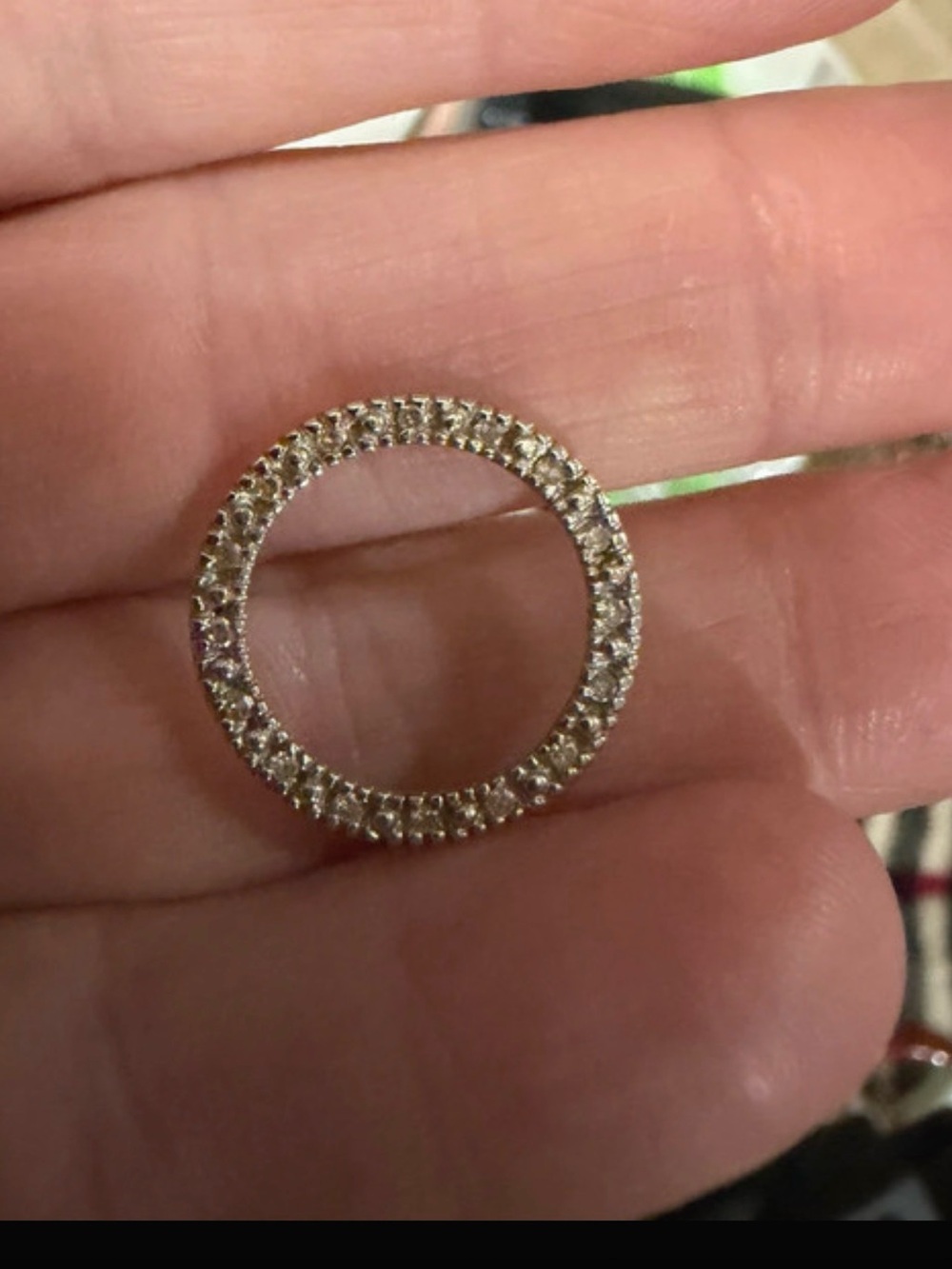 10k diamond Classic Pave Circle Eternity pendant